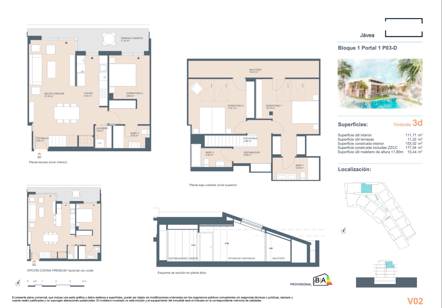 Duplex à Jávea – Proche plage.