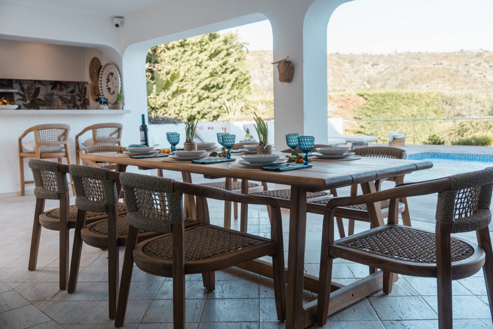 Ibicenco-style villa with sea views for sale in Moraira