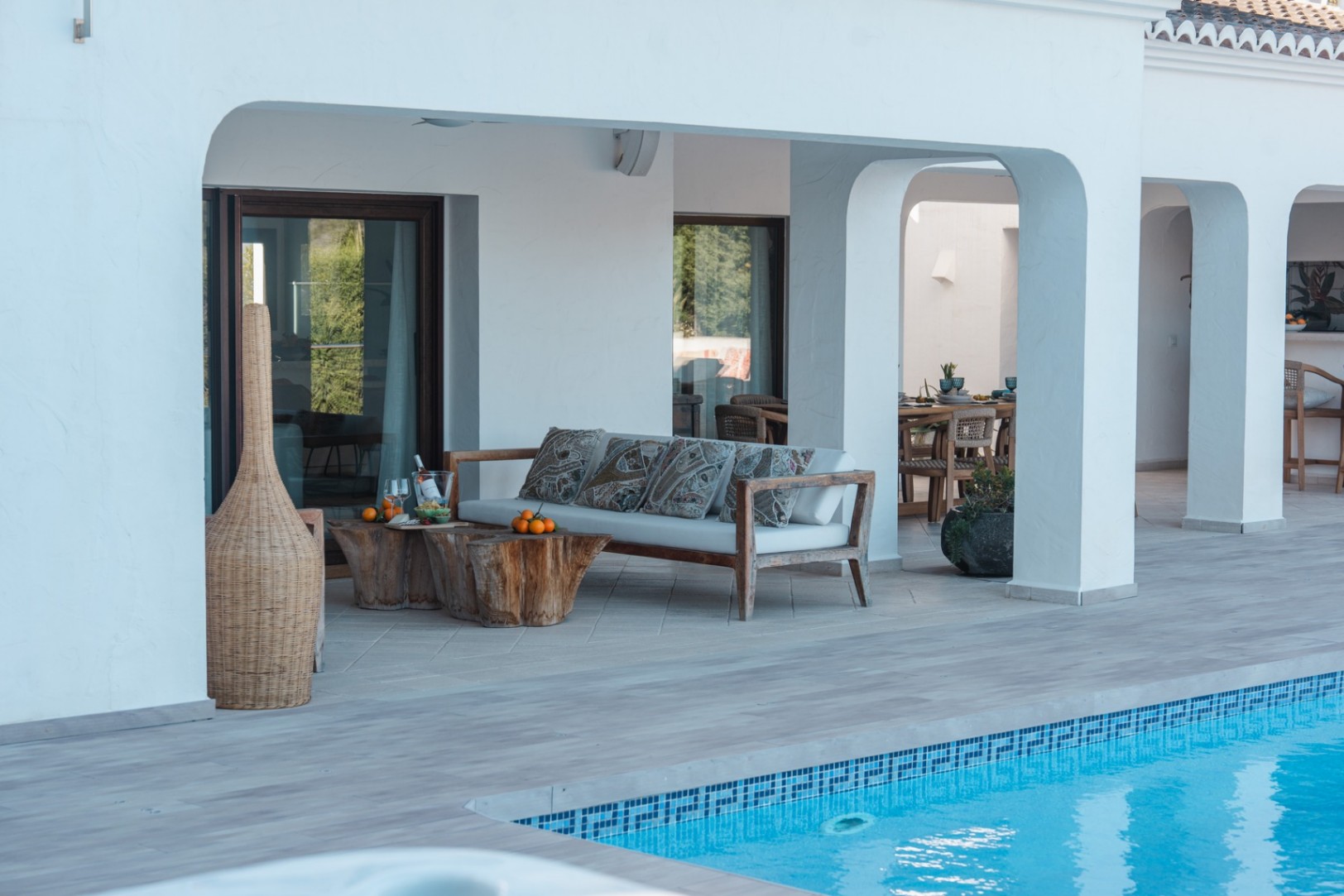 Ibicenco-style villa with sea views for sale in Moraira