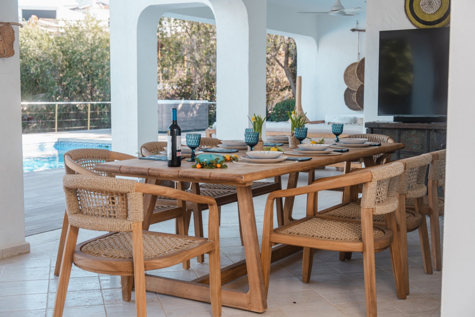 Ibicenco-style villa with sea views for sale in Moraira