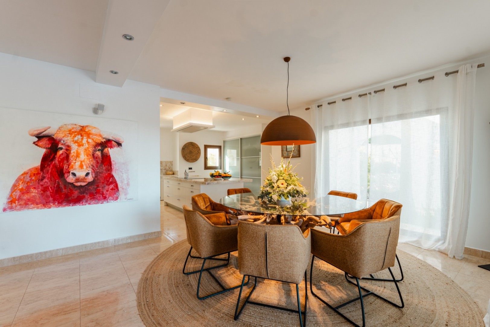 Ibicenco-style villa with sea views for sale in Moraira
