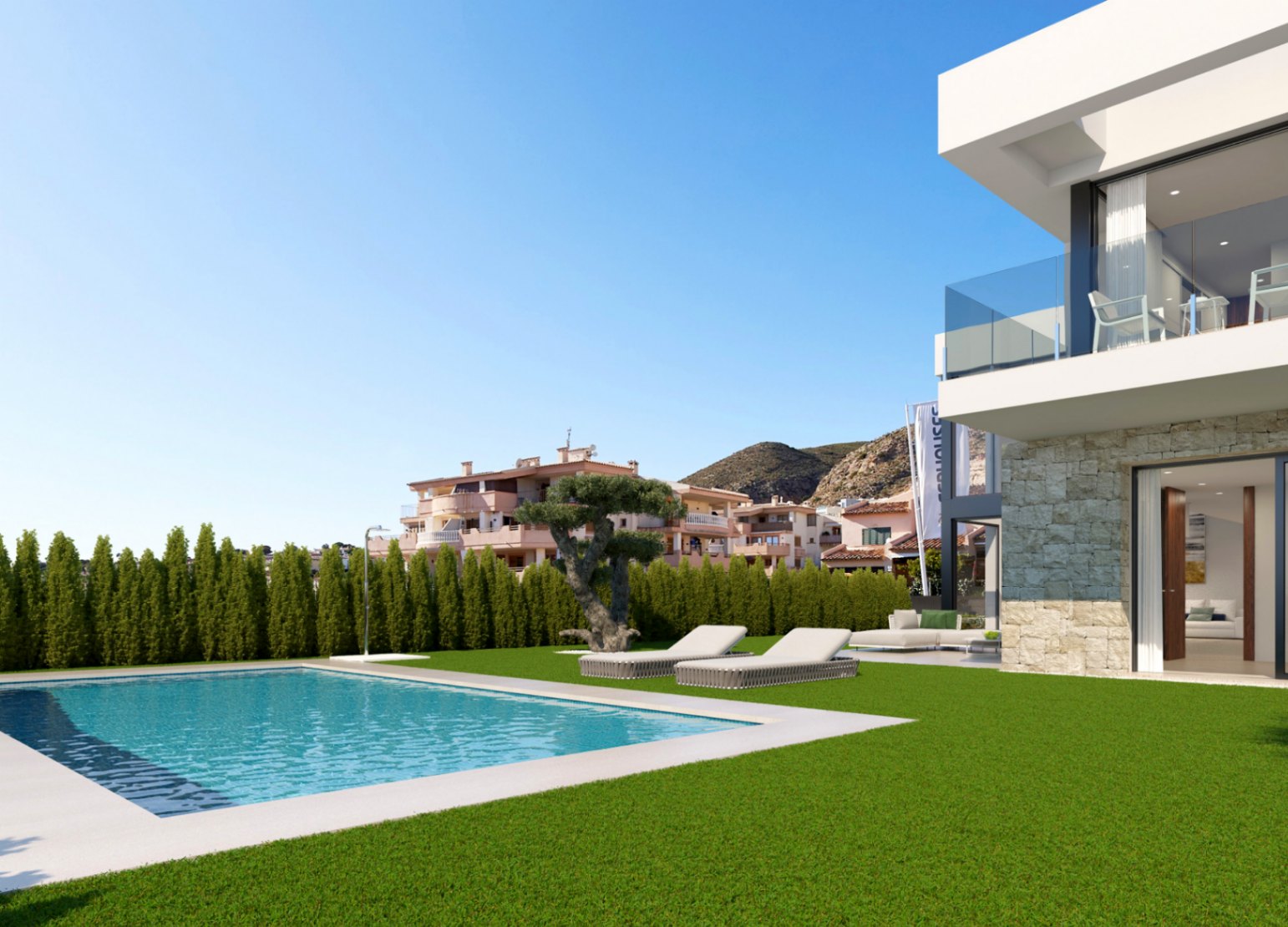 Luxusvilla in Sierra Cortina, Finestrat mit Panoramablick auf Benidorm