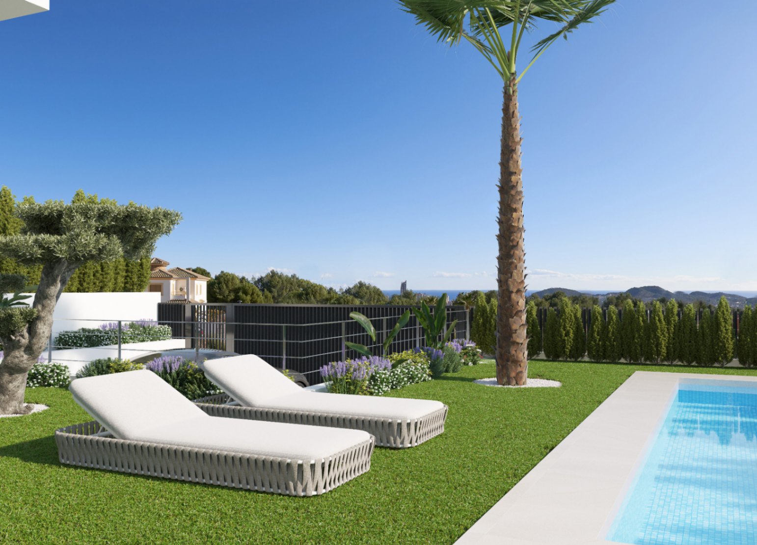 Luxusvilla in Sierra Cortina, Finestrat mit Panoramablick auf Benidorm