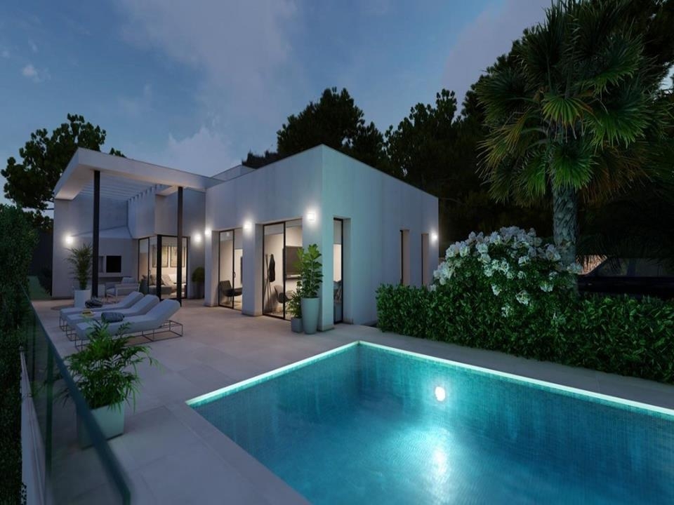 Moderne Villa-Projekt in Pedreguer mit Bergblick